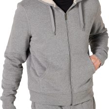 Hoodie For Men, Sherpa-Lined Full-Zip Fleece Sweatshirt