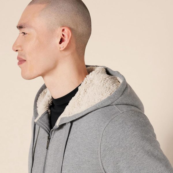 Hoodie For Men, Sherpa-Lined Full-Zip Fleece Sweatshirt - Image 3