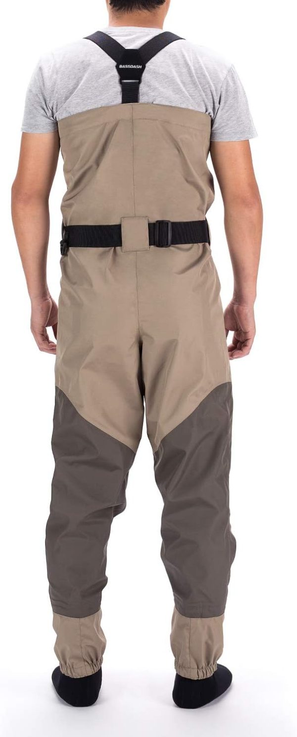 BASSDASH Men’s Breathable Chest and Waist Convertible Waders for Fishing Hunting, Stocking Foot and Boot Foot Waders - Image 2