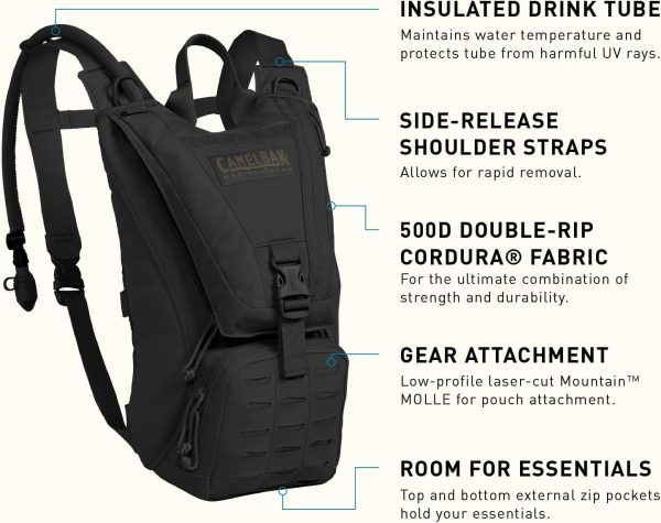 CamelBak Ambush Tactical Hydration Backpack with 100oz/3L Mil Spec Crux Reservoir Bladder - MOLLE - Image 3