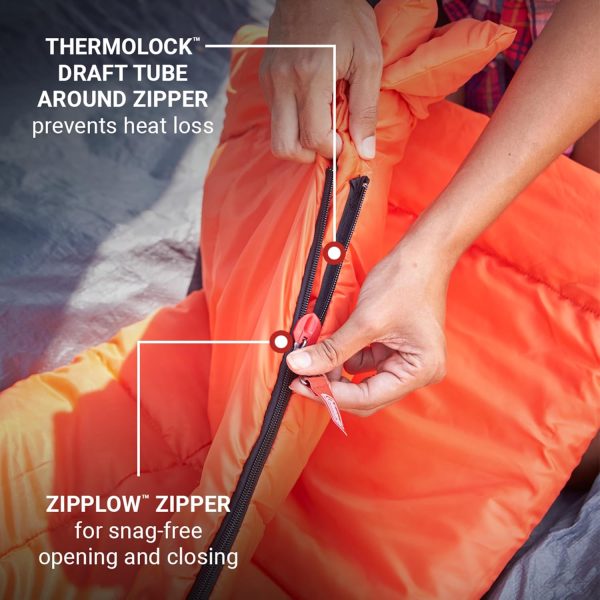Coleman Kompact Cool-Weather Sleeping Bag, 20°F/30°F/40°F Adult Sleeping Bag with Heat Retention, Stuff Sack, & Snag-Free Zipper - Image 2