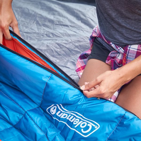 Coleman Kompact Cool-Weather Sleeping Bag, 20°F/30°F/40°F Adult Sleeping Bag with Heat Retention, Stuff Sack, & Snag-Free Zipper - Image 6