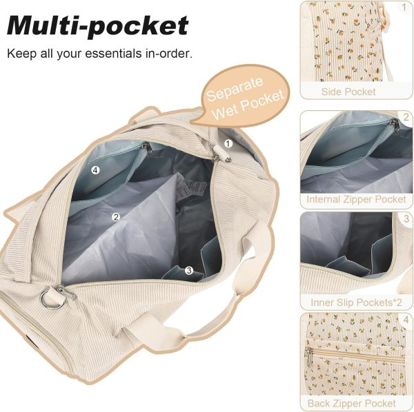Duffle Bag for Gym Sports Women Girls Workout Travel Bag Weekender with Shoe Compartment and Wet Pocket - Image 5