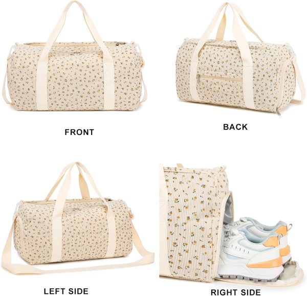 Duffle Bag for Gym Sports Women Girls Workout Travel Bag Weekender with Shoe Compartment and Wet Pocket - Image 9